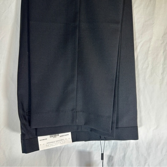 Collection Michael Strahan Dress Pants Slacks 38x32 Striped Black NWT - Picture 2 of 7